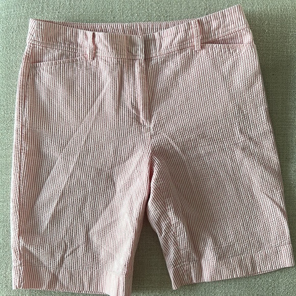 Talbots Pink & White Stripe Perfect Short Size 6. 💯 Cotton - Picture 4 of 7